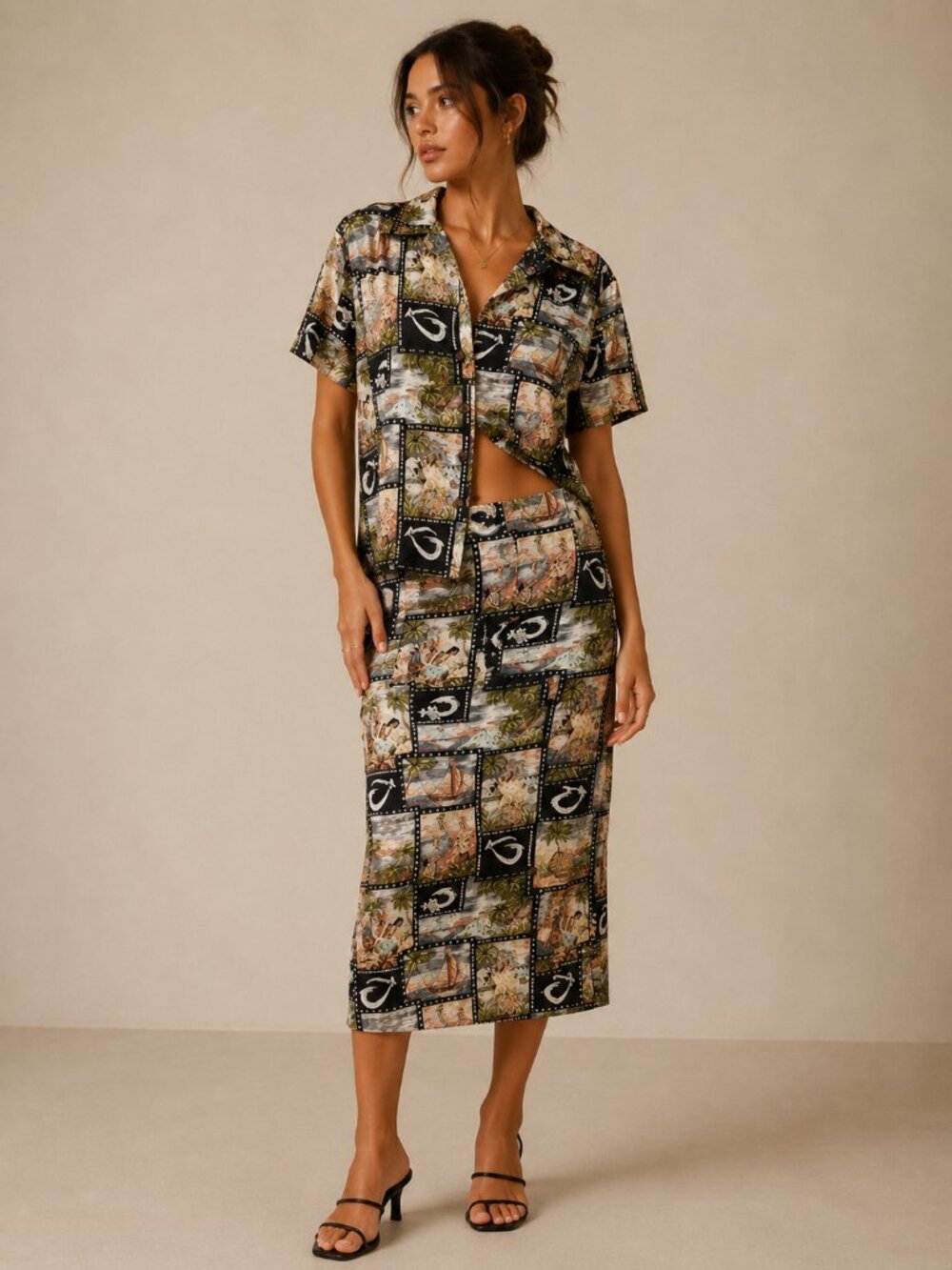 Hilo Hattie Hawaiian Skirt Set Size Large